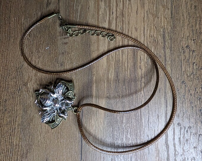 steampunk bee necklace