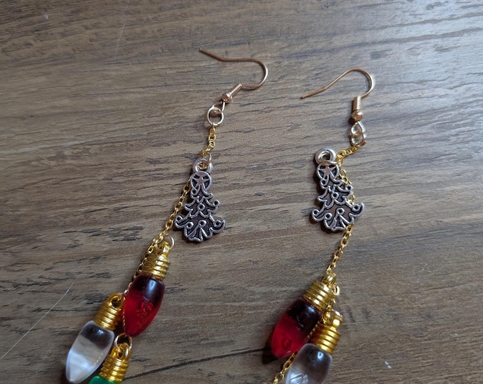 Christmas Light Bulb Dangle Earrings