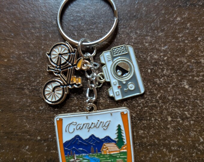 vintage camping keychain