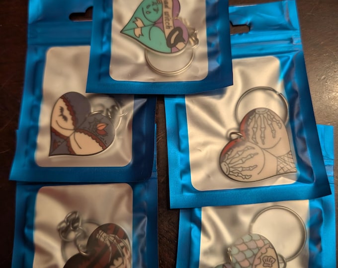 Single charm keychains
