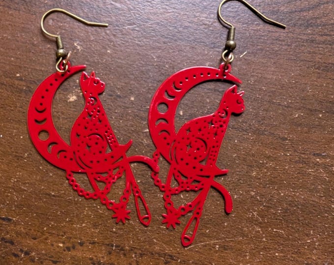 Moon Cat Earrings