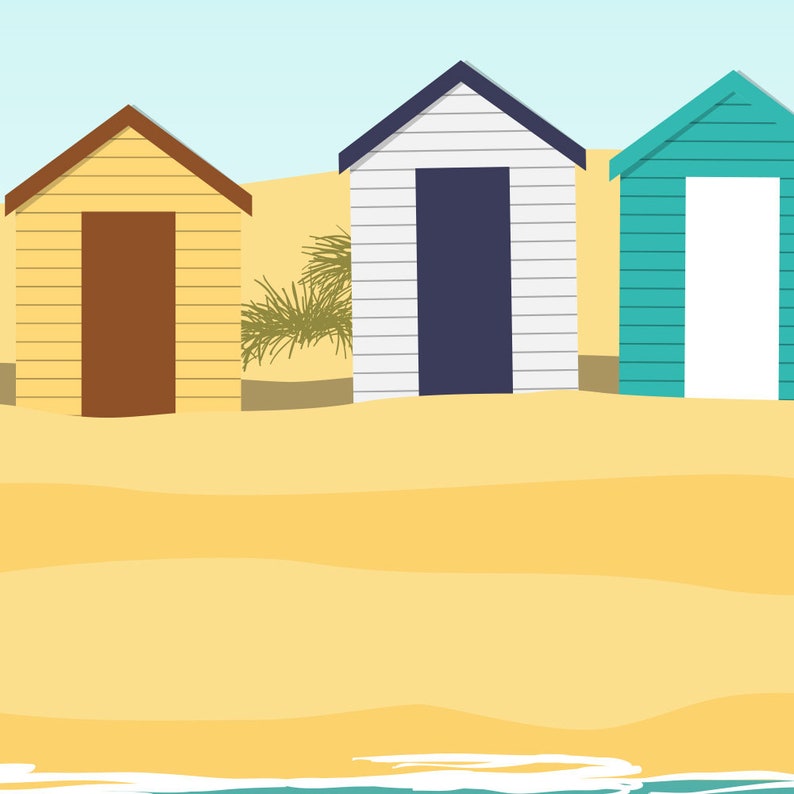 Southwold Beach Huts Suffolk. Art Print Travel Poster. Etsy