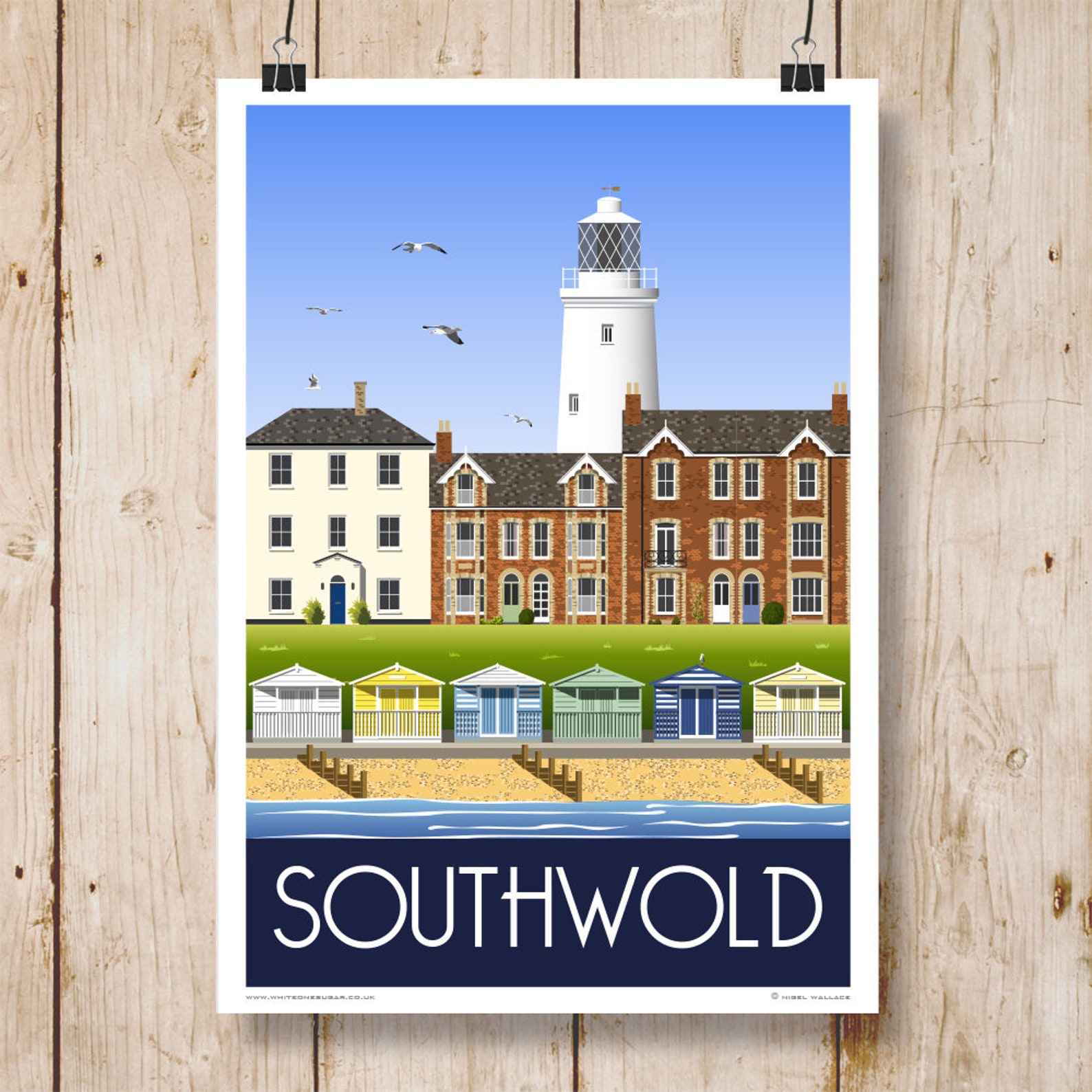 SOUTHWOLD. Travel Poster of Southwold Lighthouse Beach & Etsy UK