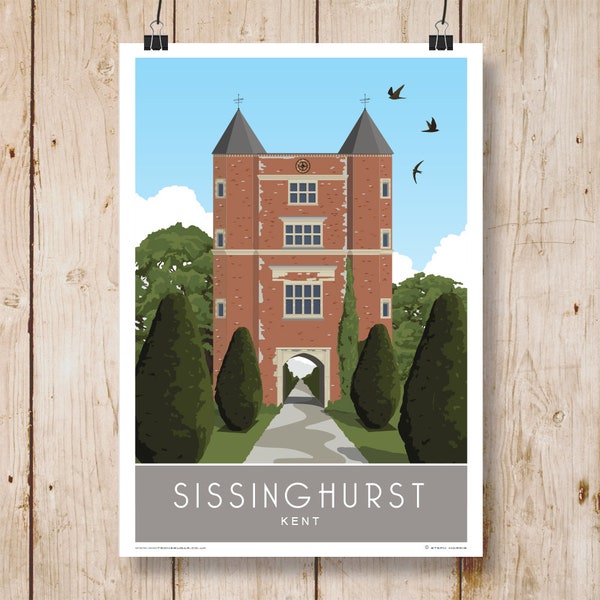 Sissinghurst Castle Garden, Sissinghurst, Kent. Travel Poster. A4, A3, A2, A1