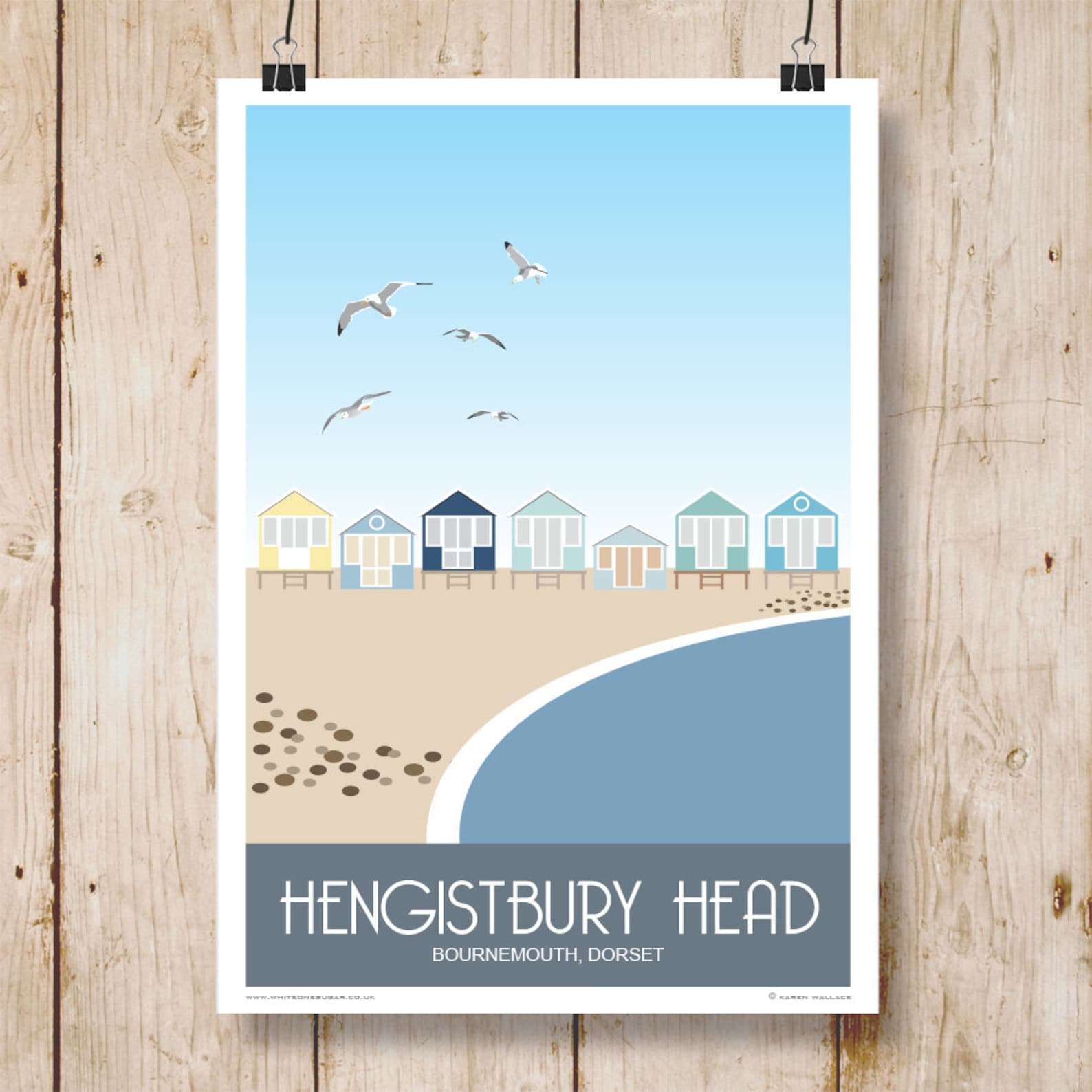 HENGISTBURY HEAD HUTS 2. Travel Poster of Beach Huts - Etsy UK