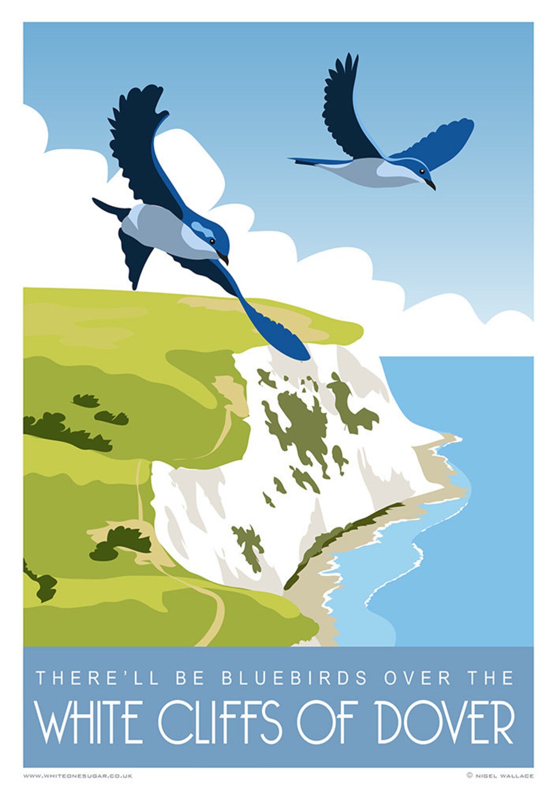 There'll Be Blue Birds Over the White Cliffs of Dover. A4 Etsy
