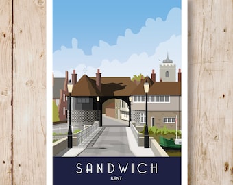 Sandwich. Travel poster of Sandwich, Kent. Image sizes available A4, A3, A2, A1