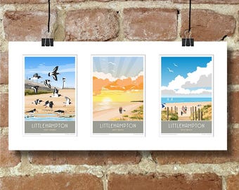 Littlehampton triple mounted pictures. Travel poster Choose from over 800 prints