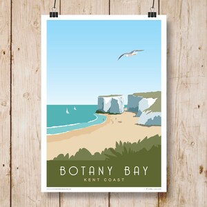 Botanik-Bucht Breitwerit. Kunst Druck Poster von Botany Bay zwischen Margate und Doublewer,wärter, Tenet. DIN A4, A3, A2. Andere Größen sofort verfügbar