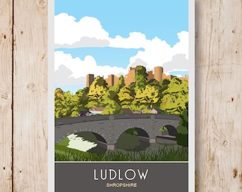 Ludlow, Shropshire.  A4, A3, A2 & A1 Travel Poster