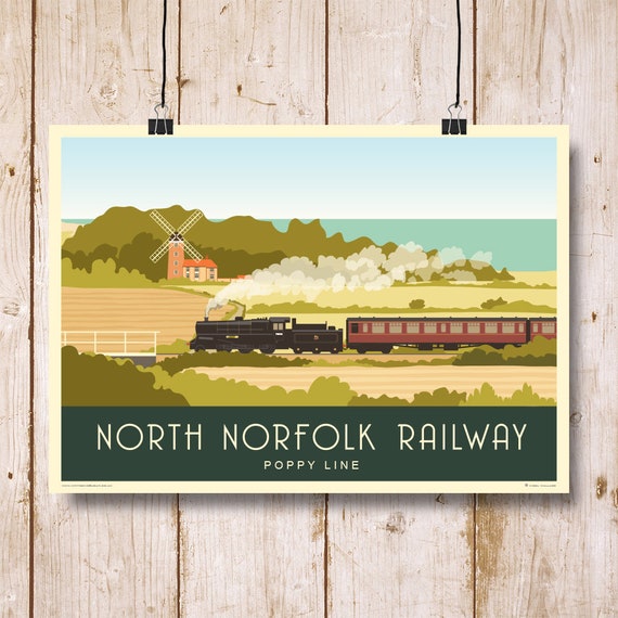 Vintage LNER Norfolk Broads Windmill Railway Poster A3//A2//A1 Print