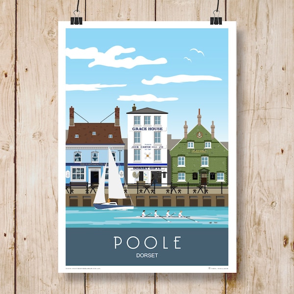 Poole Quay, Impression d’affiche, Port. Dorset. A4, A3, A2, A1. Affiche de voyage/ferroviaire, art, impression.