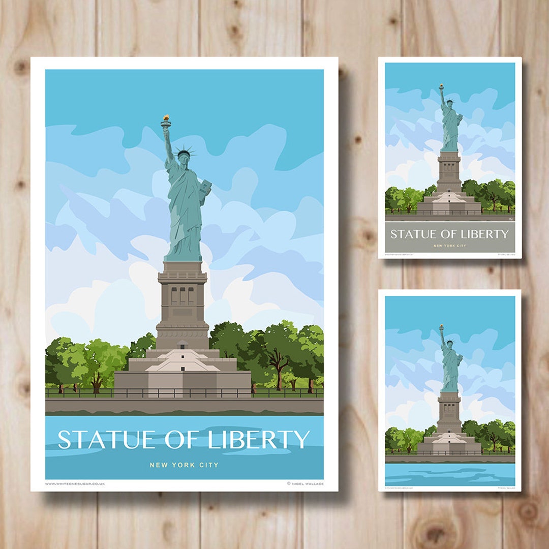 Statue of Liberty New York, America. USA. Print. Travel Poster - Etsy