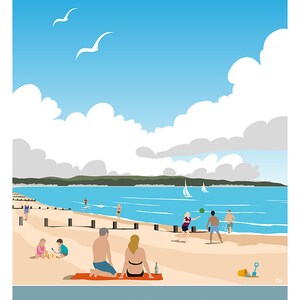 Dymchurch beach between New Romney & Hythe, Kent. A4, A3, A2, A1 Travel Poster. image 2