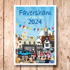 Faversham Hop Festival 2024, Kent. A4, A3, A2,A1. Travel Art Poster, Print. Other sizes now available