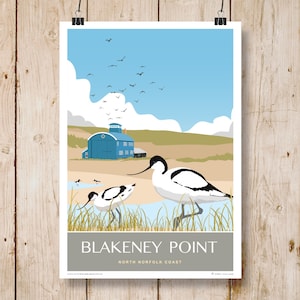 Blakeney Harbour, Point. Avocet. Portrait A4, A3, A2, A1. Travel Poster, Print