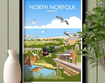 North Norfolk, Travel Poster, Art. Unframed print.