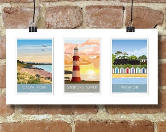 Devon triple mounted pictures. Travel poster Choose from over 800 prints