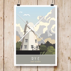 Rye Windmill poste print