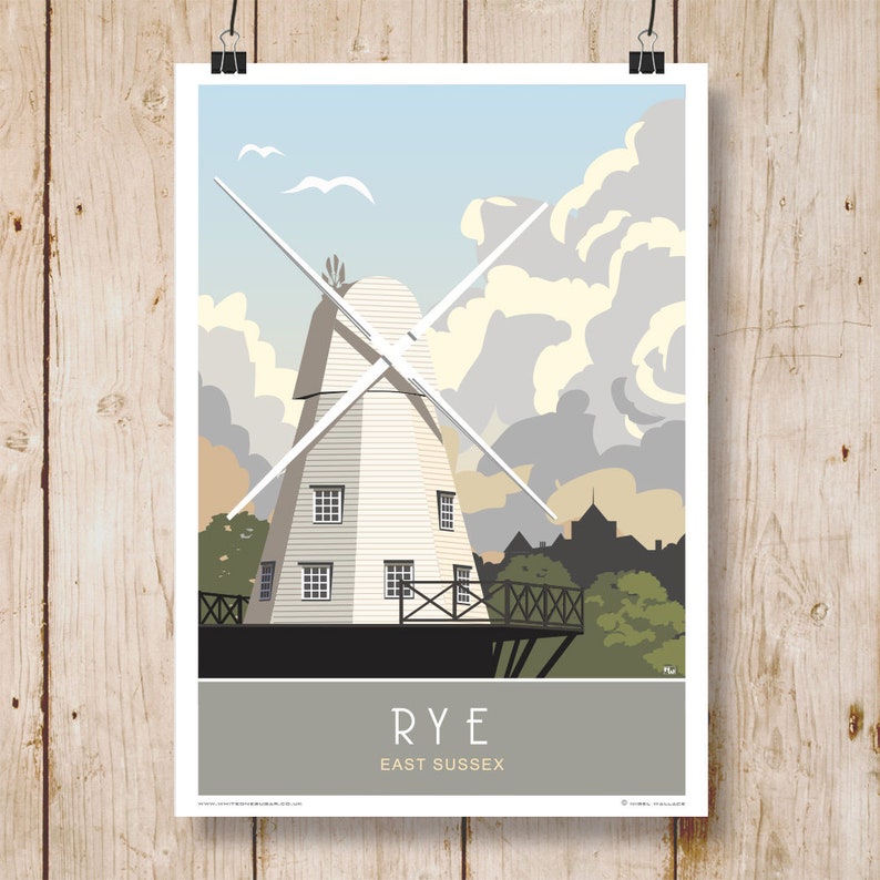 Rye Windmill poste print