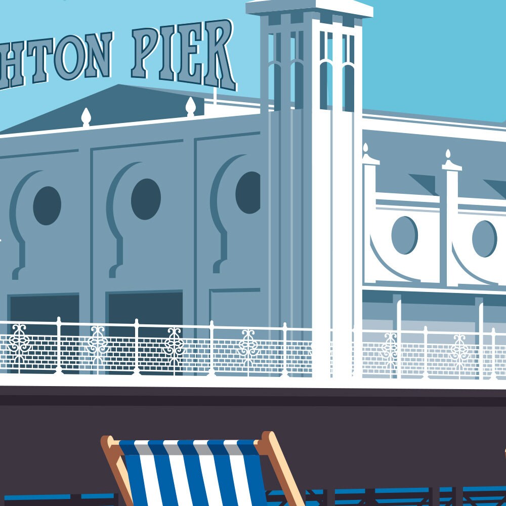 BRIGHTON. Art Print Travel Poster of Palace Pier Brighton. Etsy UK
