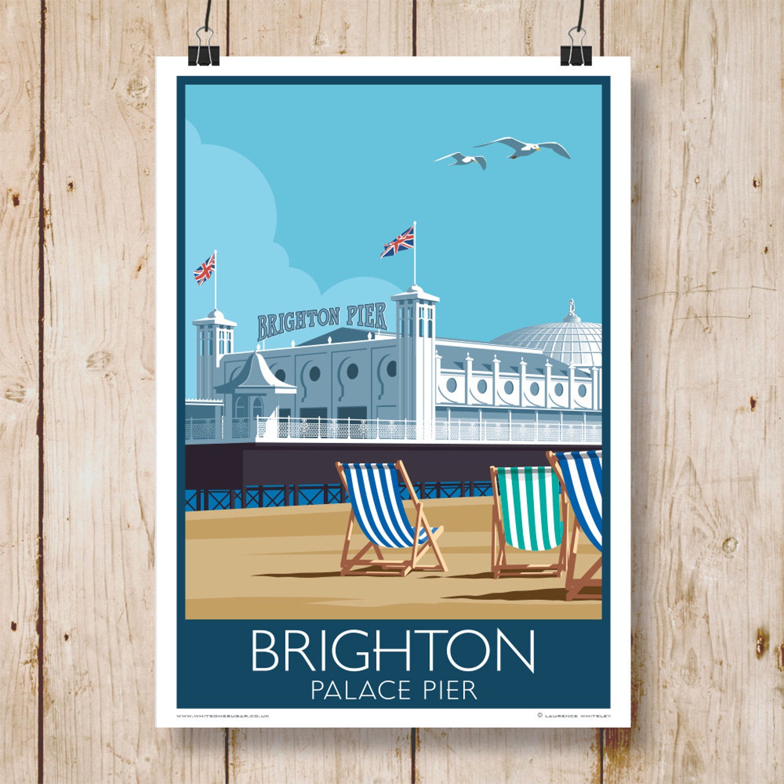BRIGHTON. Art Print Travel Poster of Palace Pier Brighton. Etsy UK