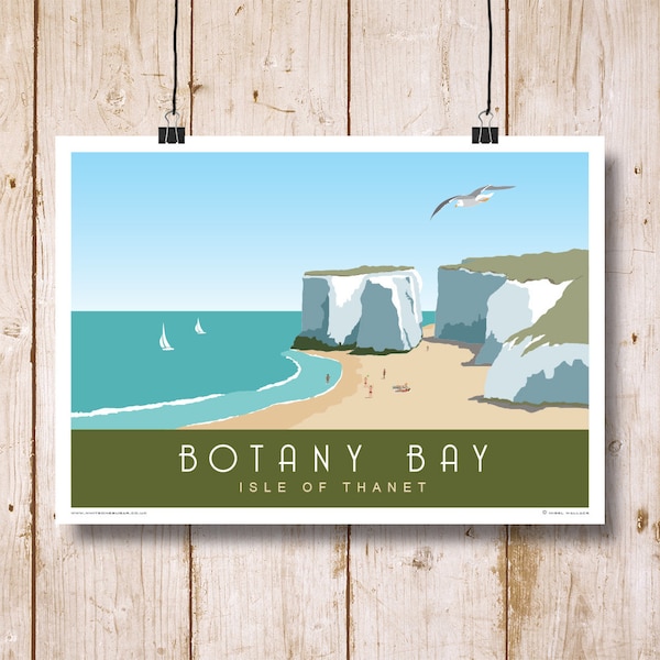 Botany Bay, Thanet. Railway Style Seaside Poster. Landscape A4, A3, A2