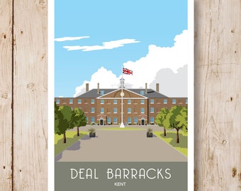 Deal Barracks, Royal Marine Depot, Kent. A4, A3, A2, A1 in Retro, Art Deco style design