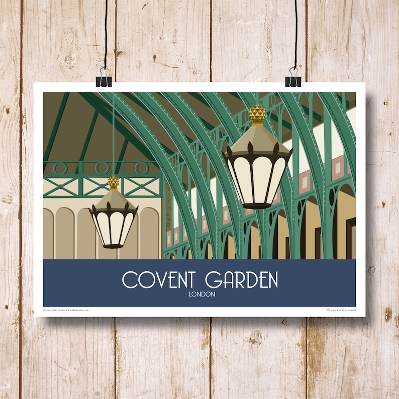 london art print travelrailway poster of covent garden