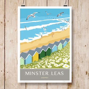Minster Leas, Isle of Sheppey, Kent. A4, A3, A2, A1. Reis-/spoorwegposter. Andere maten nu beschikbaar