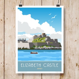 Elizabeth Castle, Jersey, Channel Islands. A4, A3, A2, A1. Travel/Railway Poster