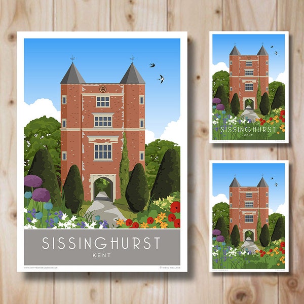 Sissinghurst Castle Garden, National Trust, Kent. Travel Poster