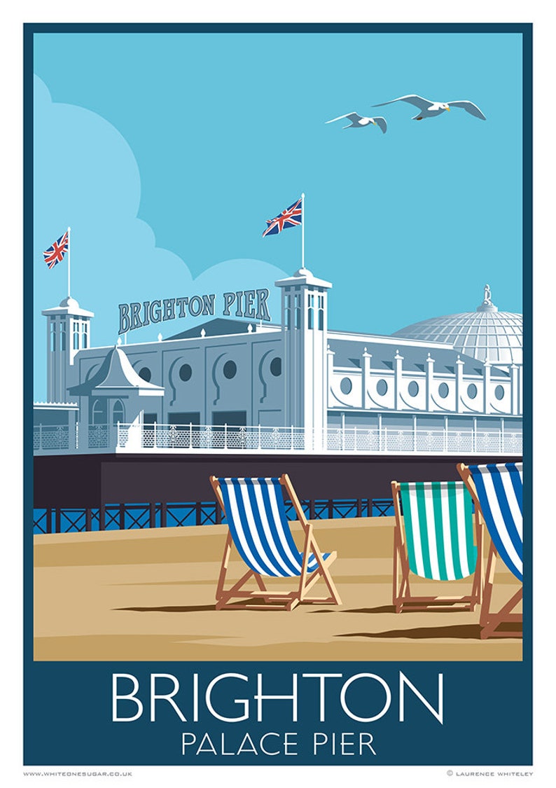 BRIGHTON. Art Print Travel Poster of Palace Pier Brighton. Etsy UK