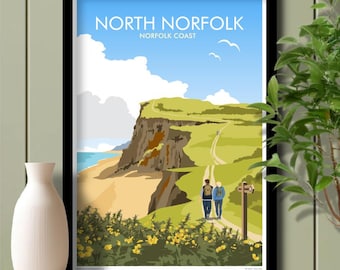 Norfolk Coast Path, Travel Poster, Art. Unframed print.