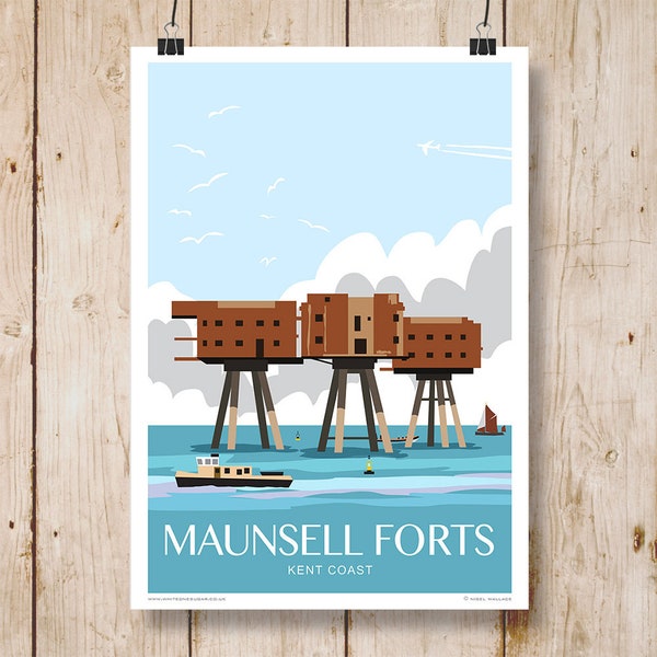 Maunsell Sea Forts, Whitstable, Kent. A4, A3, A2, A1. Portrait and Landscape.