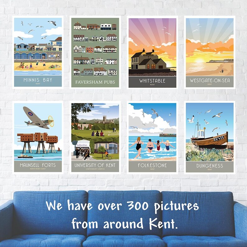 Faversham Market Town of Kings. Landscape. Railway Style Poster. A4, A3, A2, A1. Other sizes now available image 7