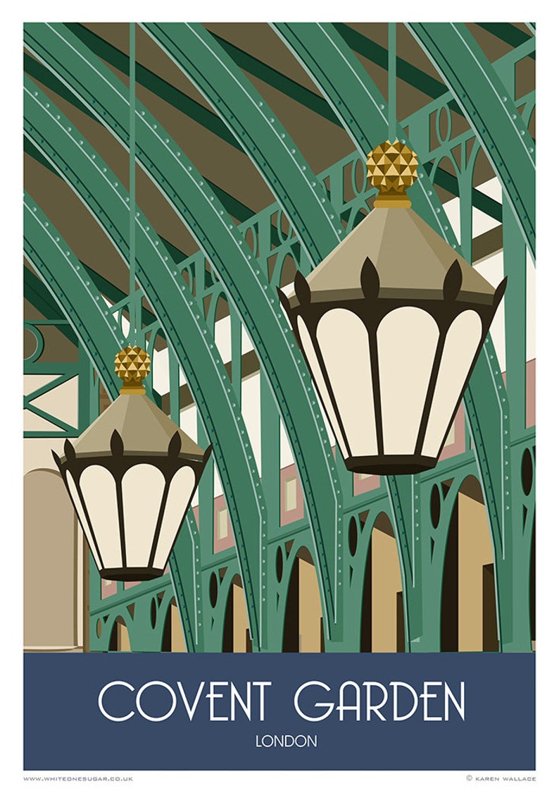 london art print travelrailway poster of covent garden