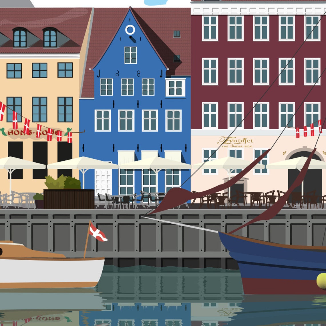 Nyhavn Copenhagen Denmark. Travel Poster. A4 A3 A2 A1. Etsy