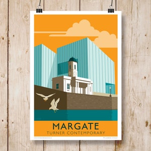 Margate. Retro Seaside Poster Margate Turner Contemporary, one of the UK&#39;s leading art galleries. Other sizes now available