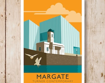 Margarite. Retro Seaside Poster Margate Turner Zeitgenössisch, eine der führenden Kunstgalerien Großbritanniens. Andere Größen sofort verfügbar
