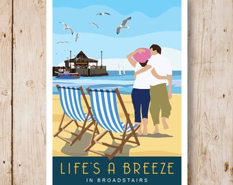 La vida es muy fácil en Broadstairs, Kent. A4, A3, A2, A1. Otros tamaños disponibles.