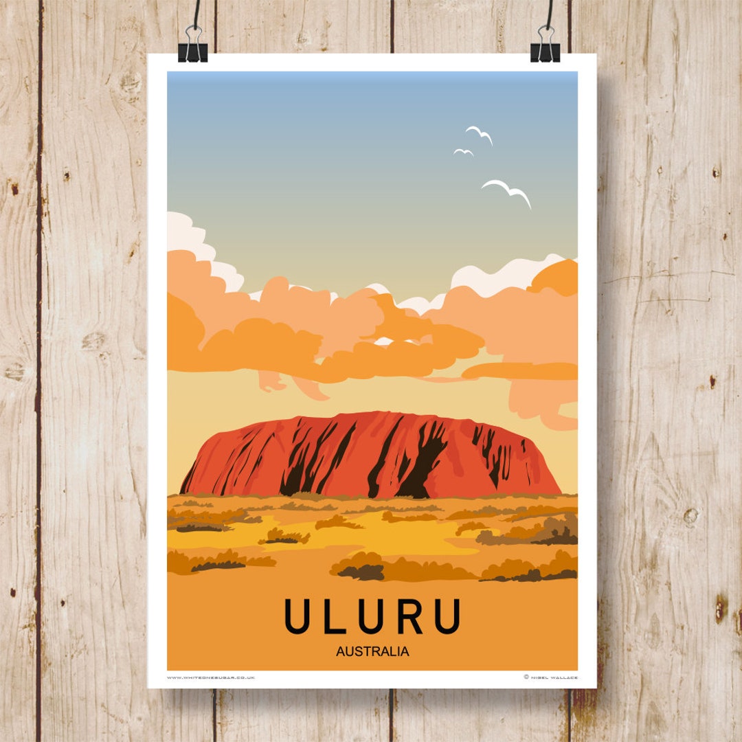 Uluru or Ayers Rock, Uluru-kata Tjuta National Park, Northern Territorys,  Australia. Travel Poster. A4, A3, A2, A1 - Etsy