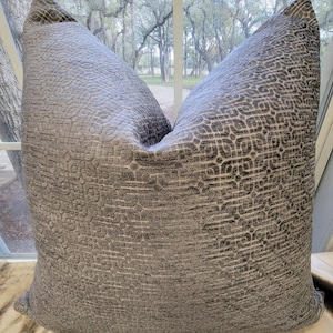Velvet, dark-gray, silver, super soft, geometric, 20 x 20, anna elisabeth, pillow cover, ready to ship, made in USA