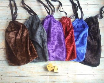 Handmade Wooden Dice in a Pouch