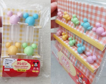 Recipiente para salsa y palillo de comida Mickey Mini
