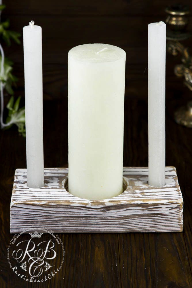 Wooden Candle Holder Set Unity Candle Holders Wedding Etsy