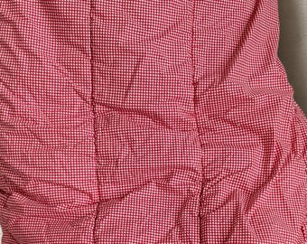 Vintage Ralph Lauren King Comforter – Red Gingham Cotton Bedding | Large Queen to King