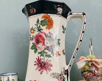 Large Floral Pitcher| Royal Doulton| 1928-1936| 12" height