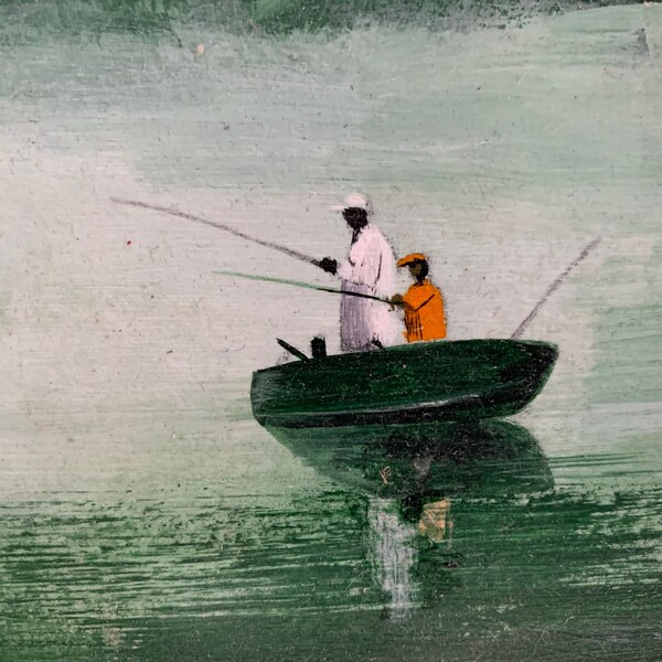 Jack Johnson Painting-Gone Fishing-1974-California Artist-Film Industry Production Illustrator and Conceptual Artist