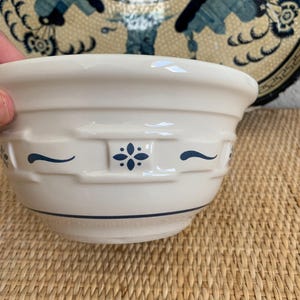 Longaberger Pottery Mixing Bowl: Classic Blue Woven Traditions, 6&quot;